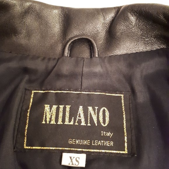 Women Black Leather Blazer - Picture 4 of 6